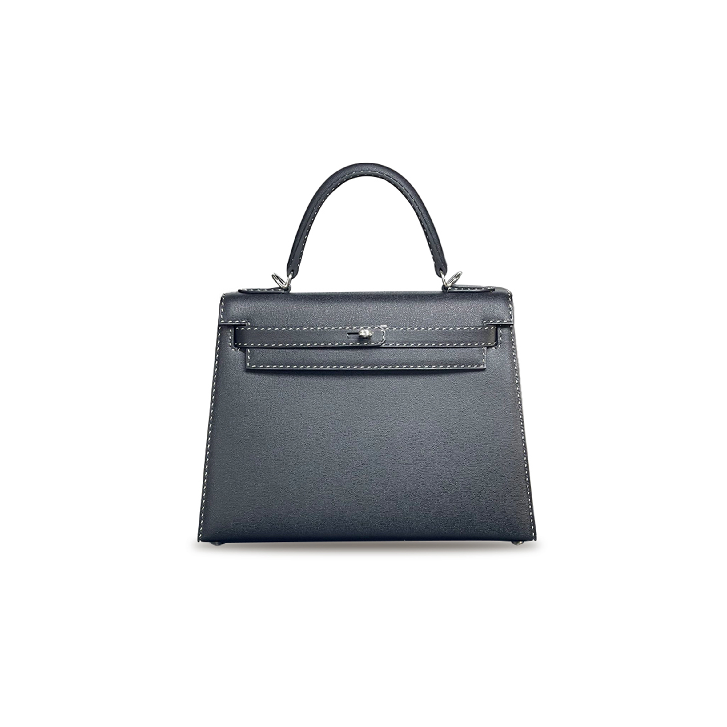 HERMÈS MASTER KELLY 28 BLACK AND WHITE DOUBLE STITCHING (28*22*10cm) 